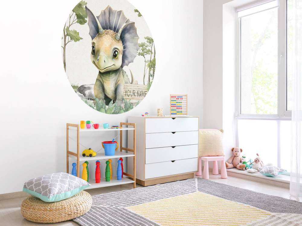 Baby triceratops in the jungle