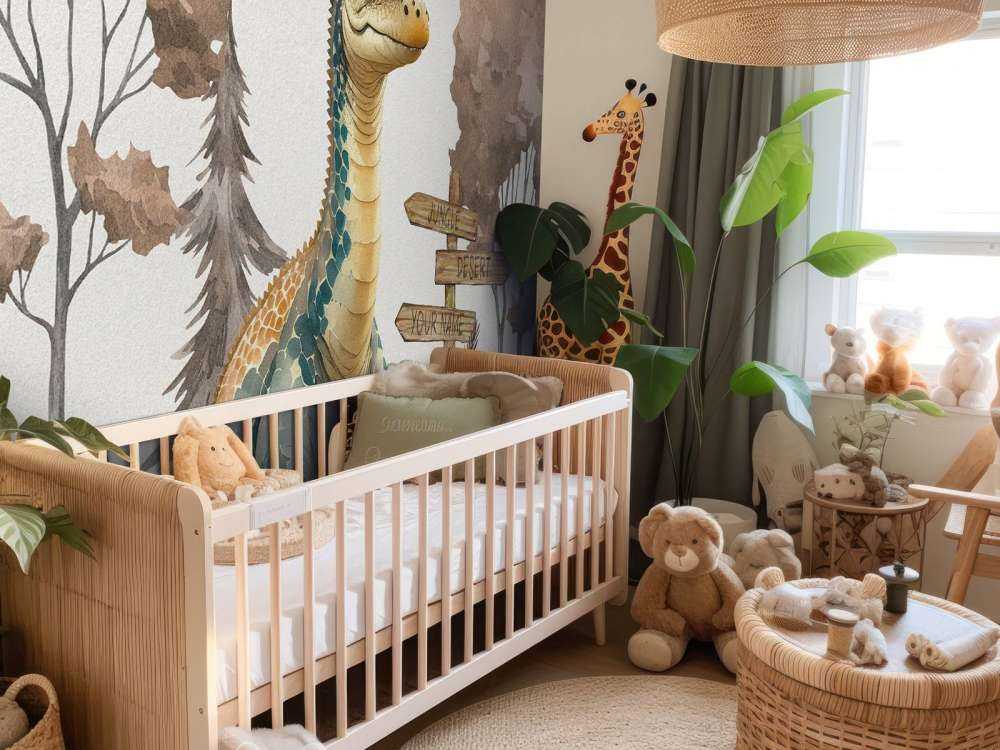 Baby brachiosaurus in the taupe jungle