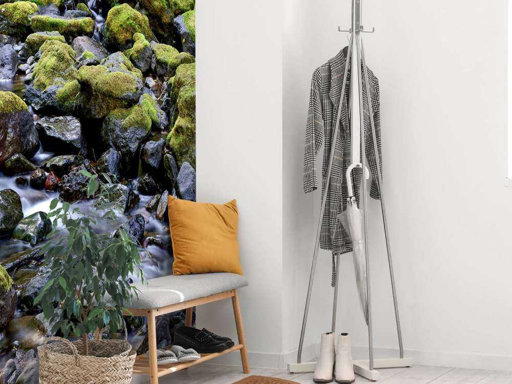 Running water with boulders