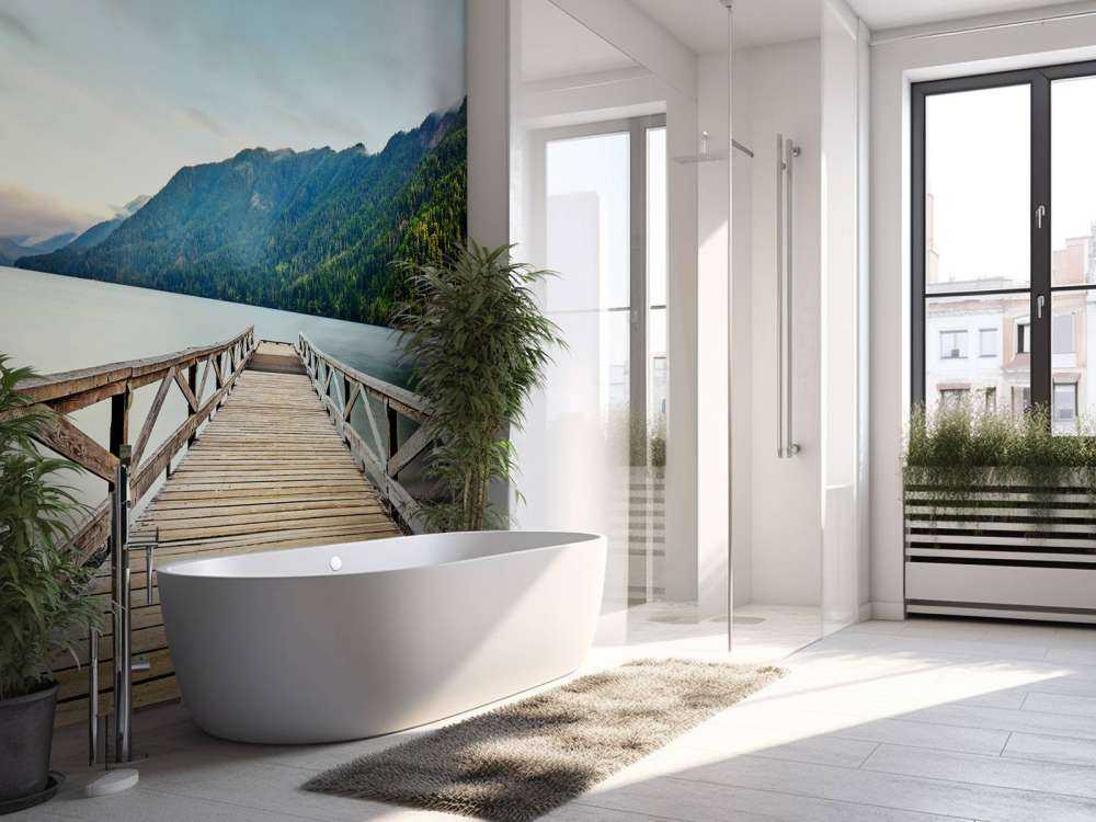 Long wooden scaffolding in more