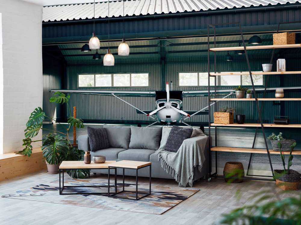 Airplane in hangar