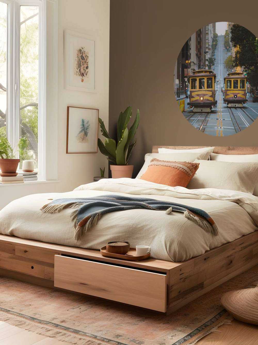 Yellow trams in San Francisco USA