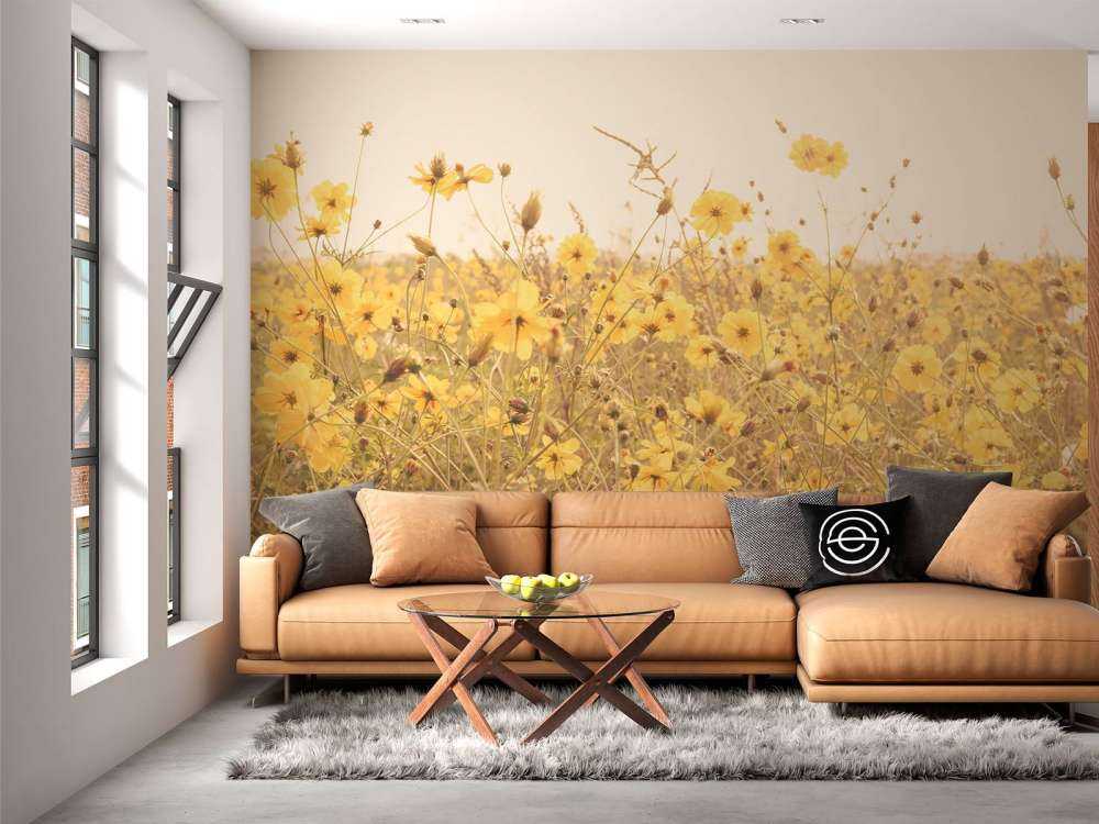 Yellow flowers with vintage look