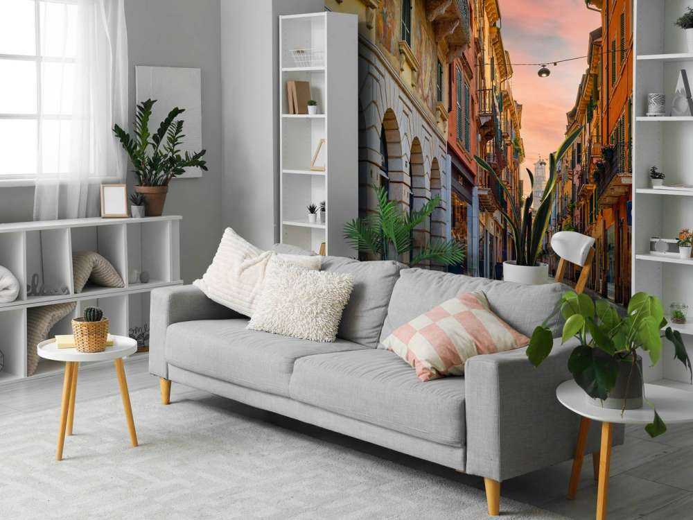 Shopping street at sunrise