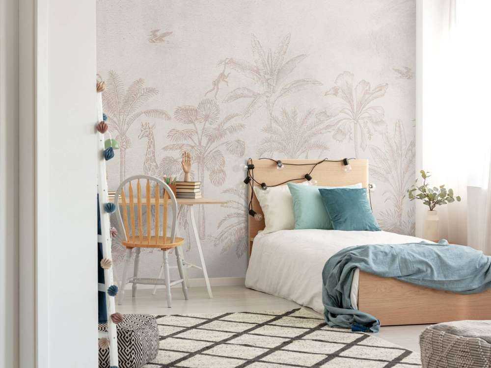Tropical animal jungle taupe
