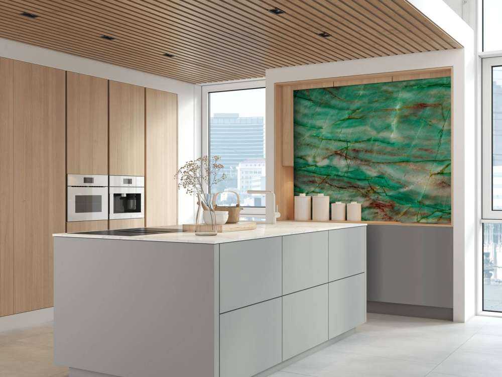 Green striped marble