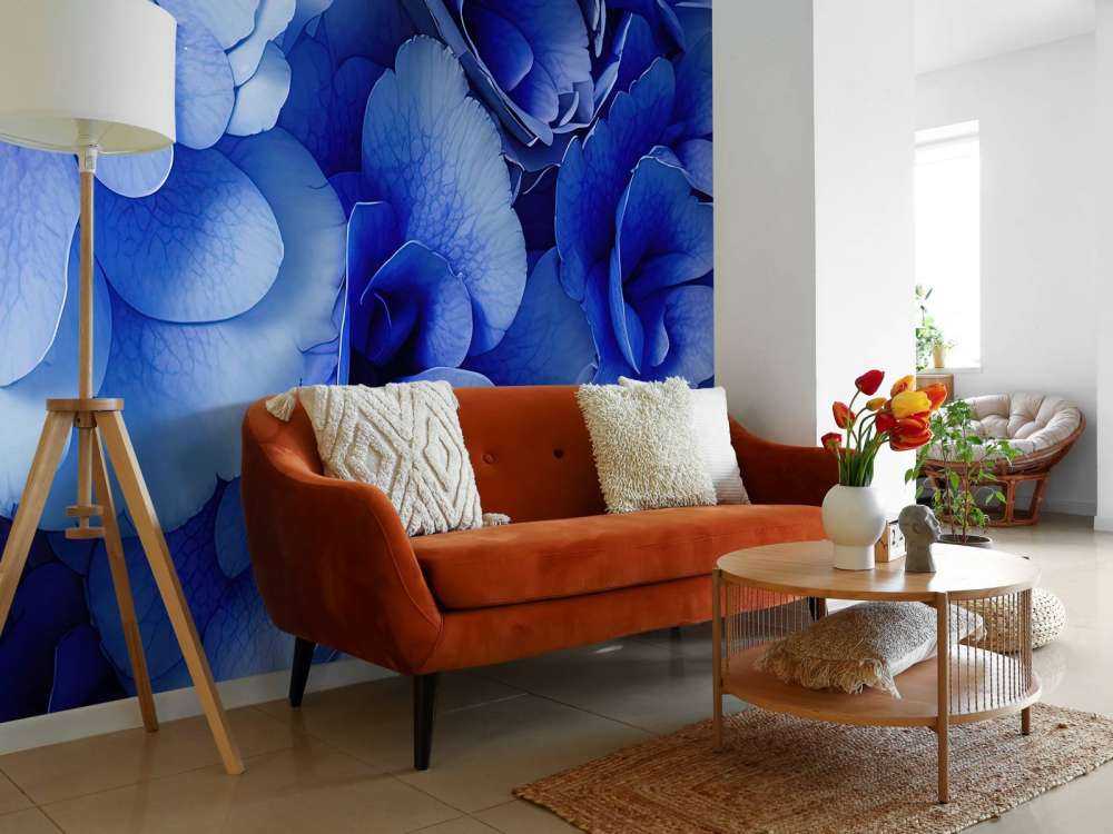 Close-up of blue hydrangeas