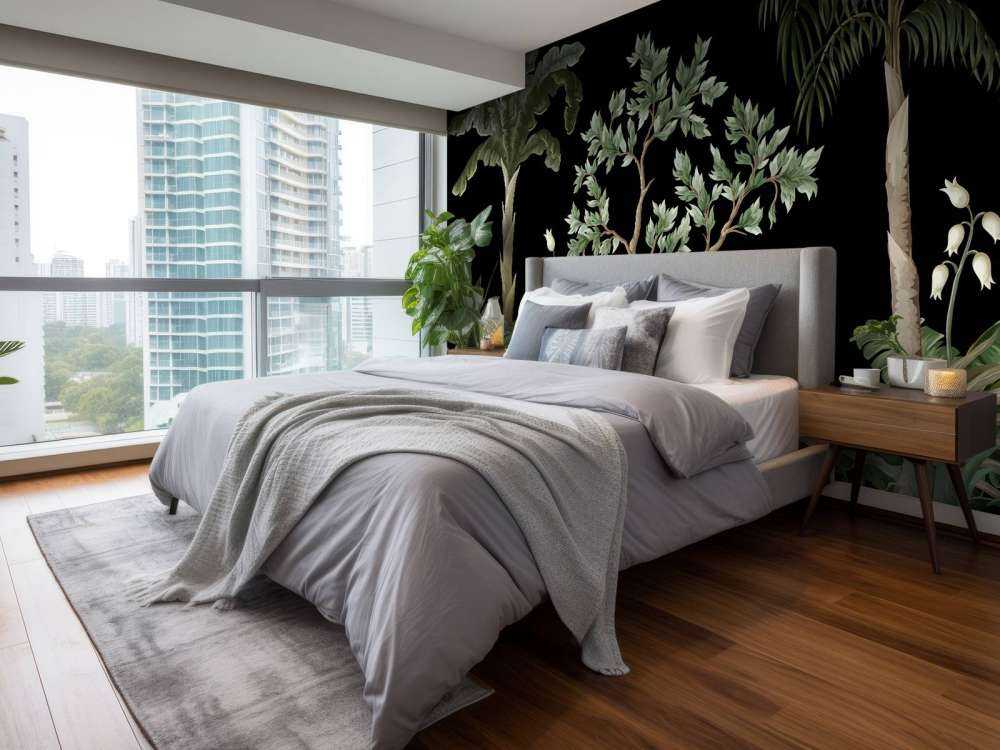 Trees with dark background