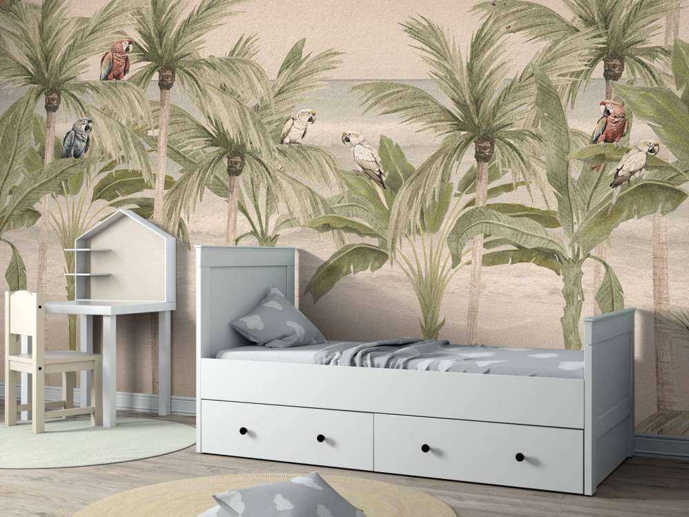 Parrots on the beach