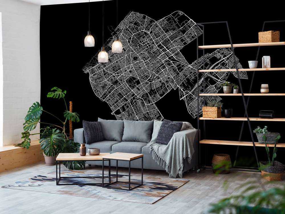 Map of The Hague, black
