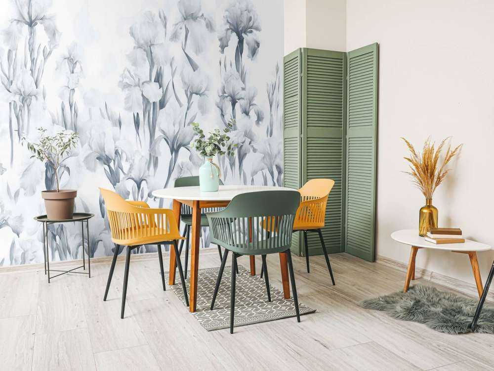 Irises Dance Seamless Cool Blue