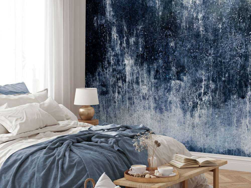 Old weathered blue wall