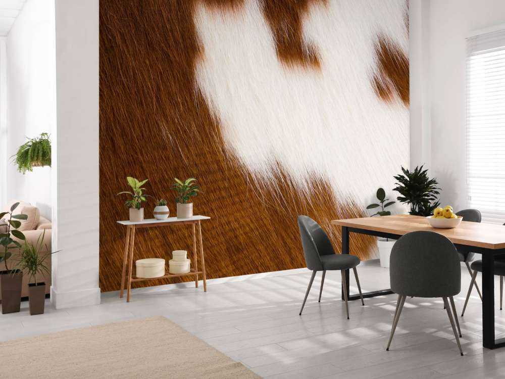 Cowhide red and white cowhide