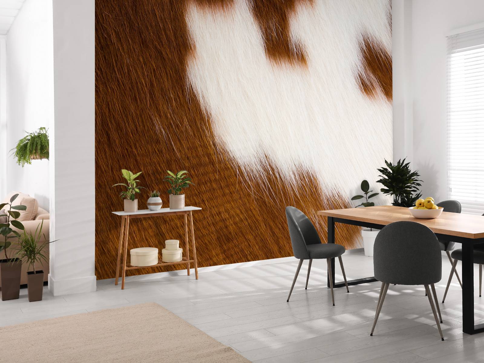 Cowhide red and white cowhide