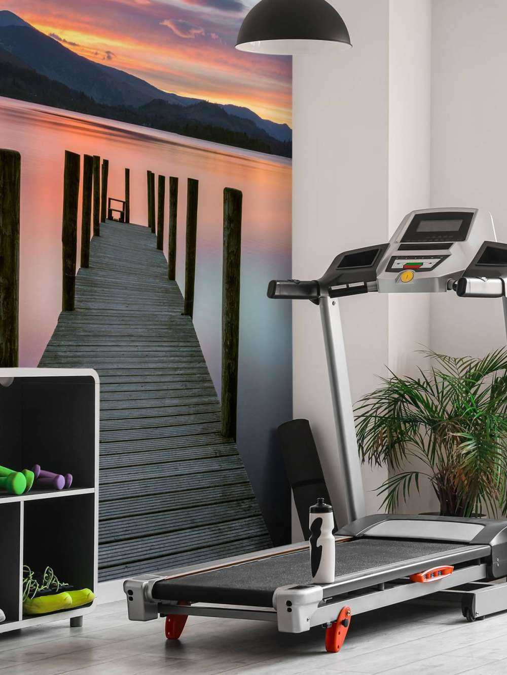 Scaffolding at pink sunset