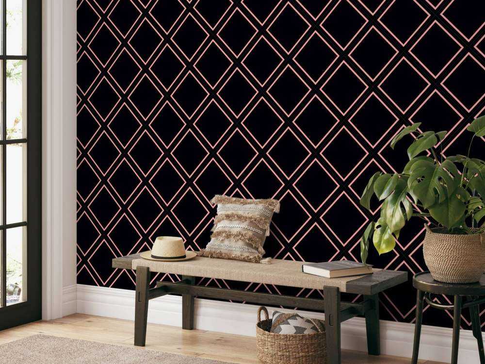 Geometric squares, black