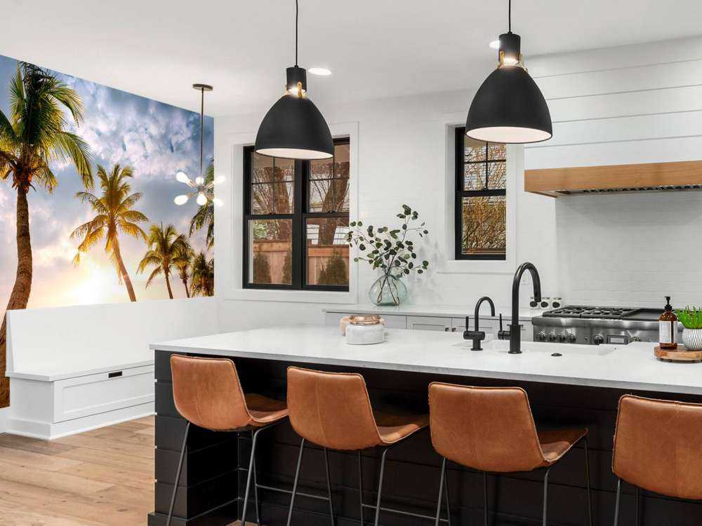 Coconut palms against the sunset