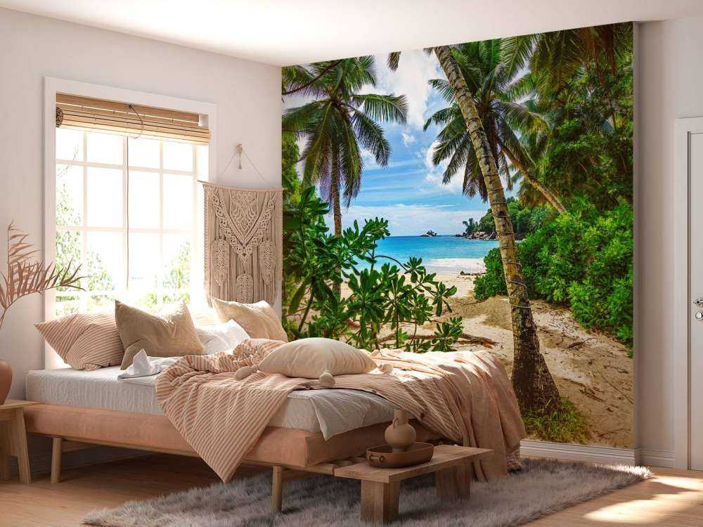 Beach between the palms