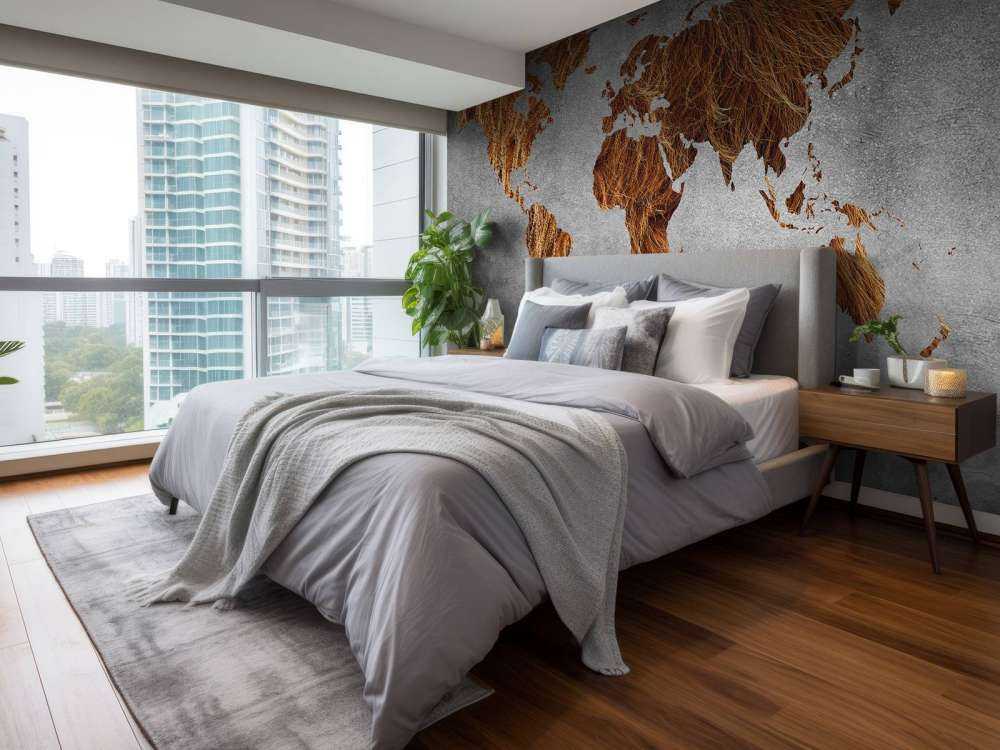 World map with texture