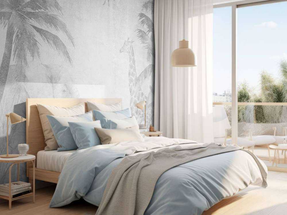 Cheerful jungle animals on concrete