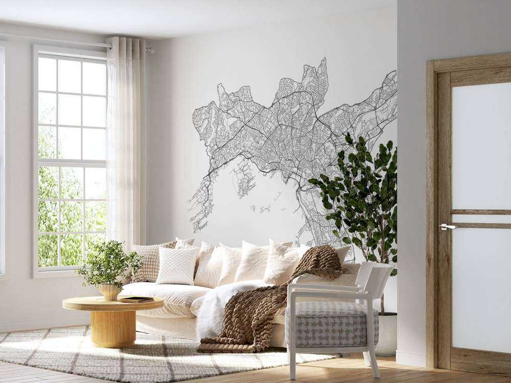 Map of Oslo, white