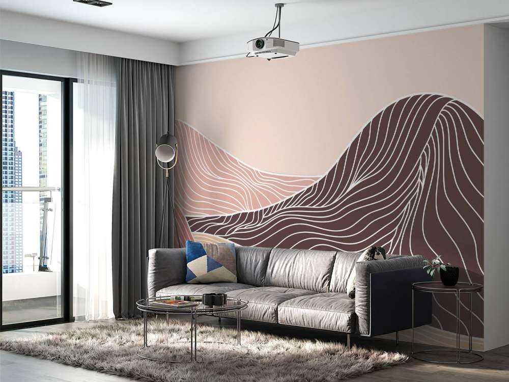 Colored lineart mountains