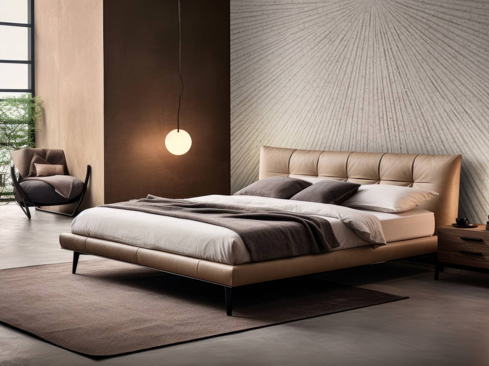 Structure with lines in linen brown