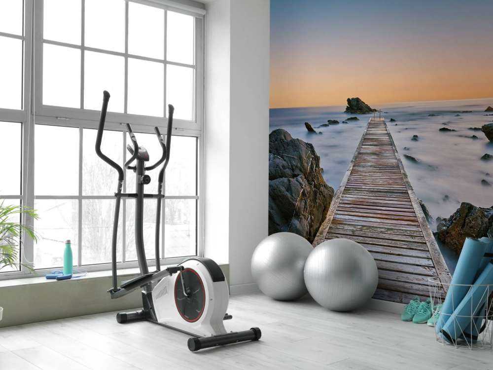 Jetty at rocky coast