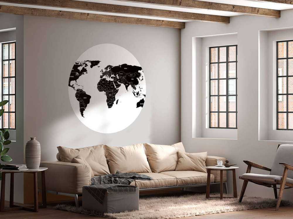 Black world map