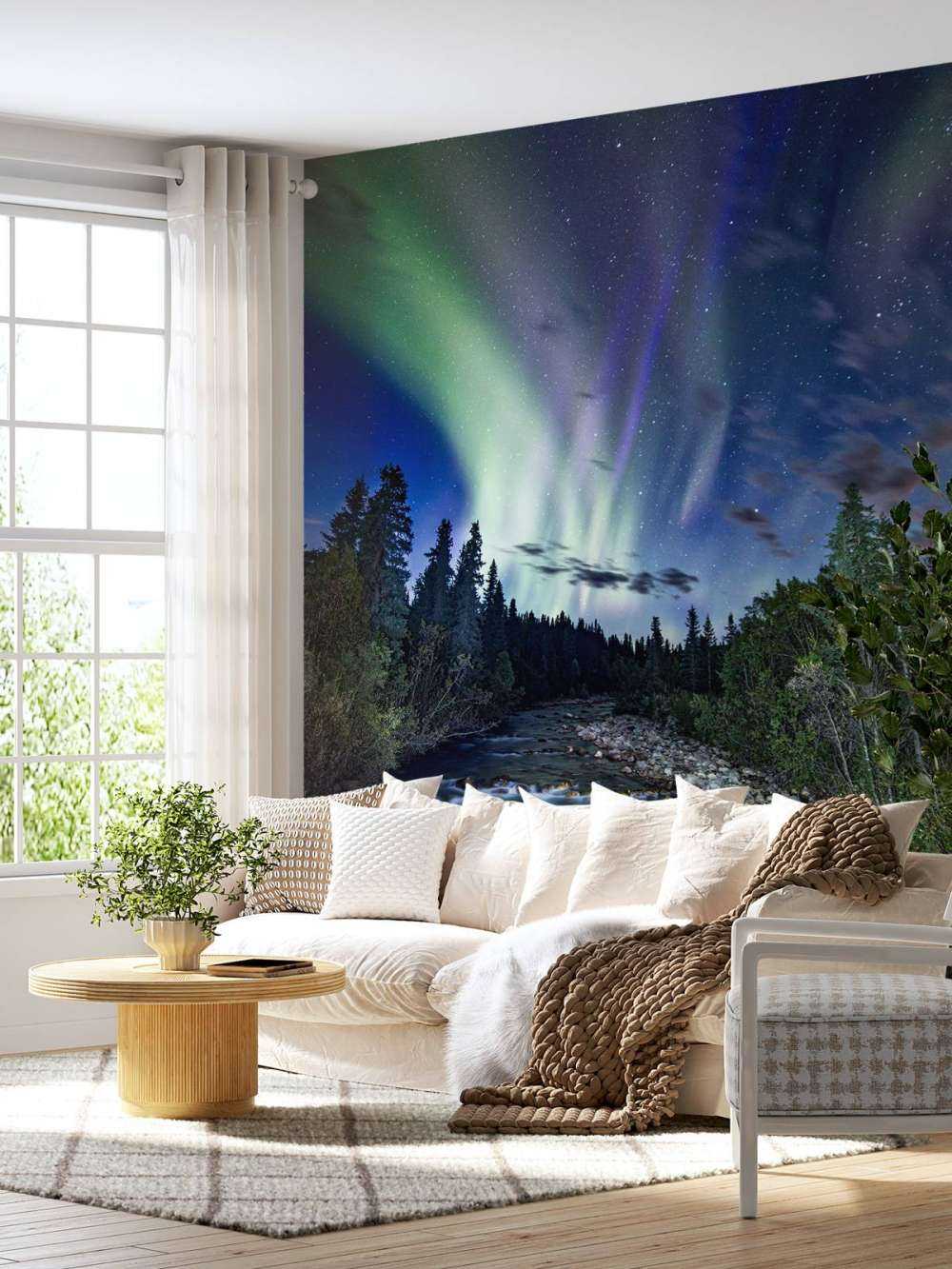 Brooklet during the northern lights