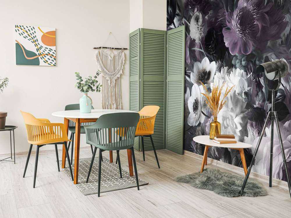 Big bouquet with purple anemones