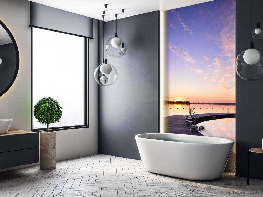 Swimming jetty with starting blocks