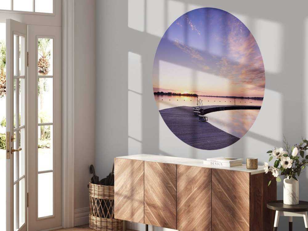 Swimming jetty with starting blocks