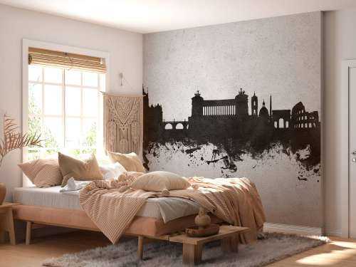 Watercolor skyline, Rome
