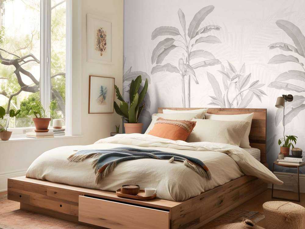 Vintage Jungle Landscape - sepia