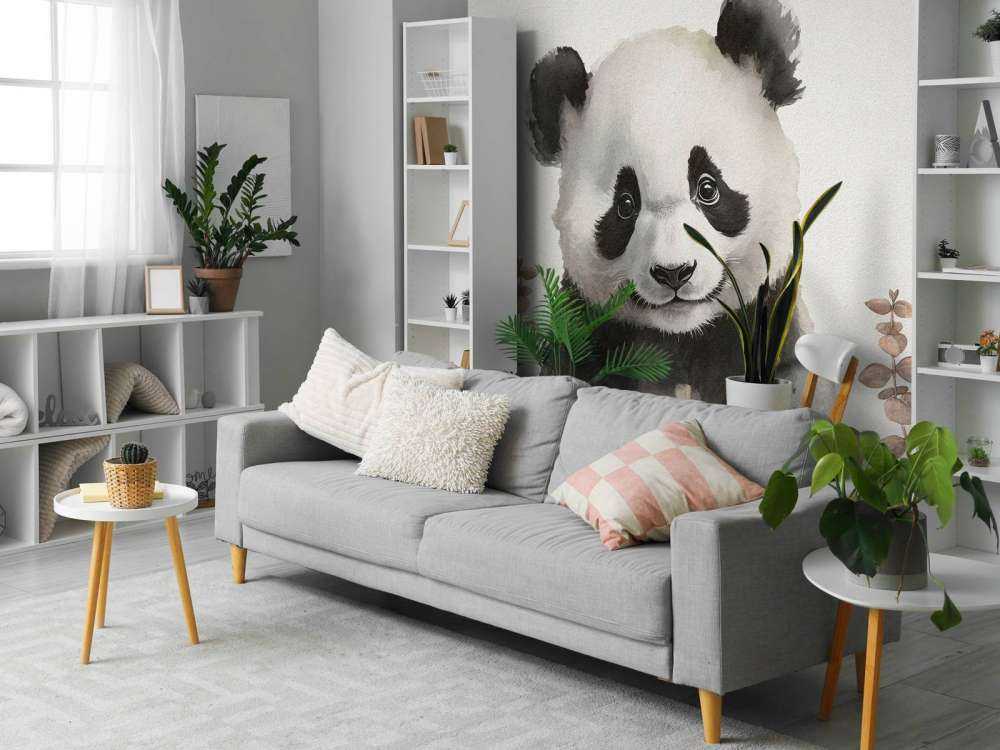 Baby panda in the jungle taupe