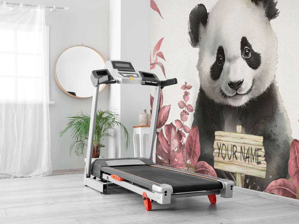 Baby panda in the jungle pink