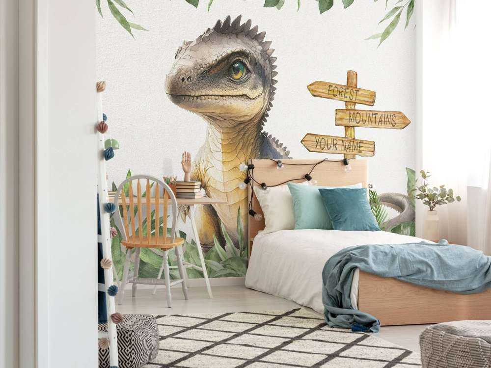 Baby spinosaurus in the jungle