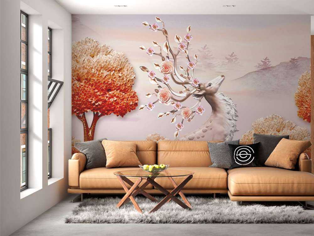 Deer with flowers