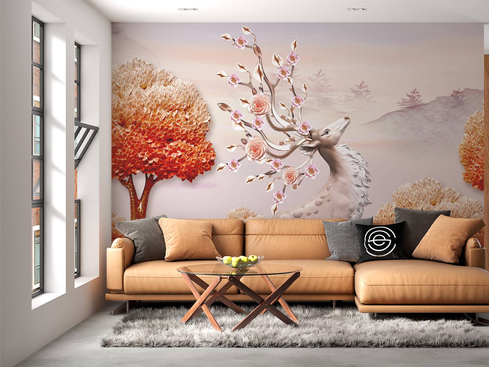Deer with flowers