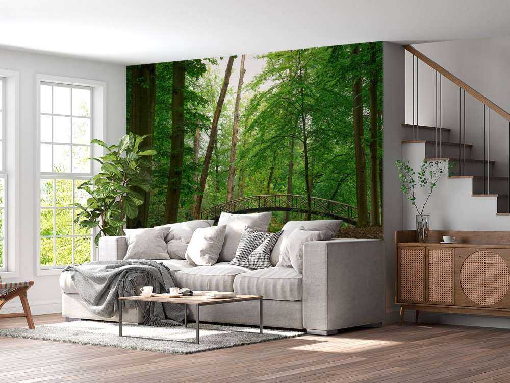 Arch bridge in the woods