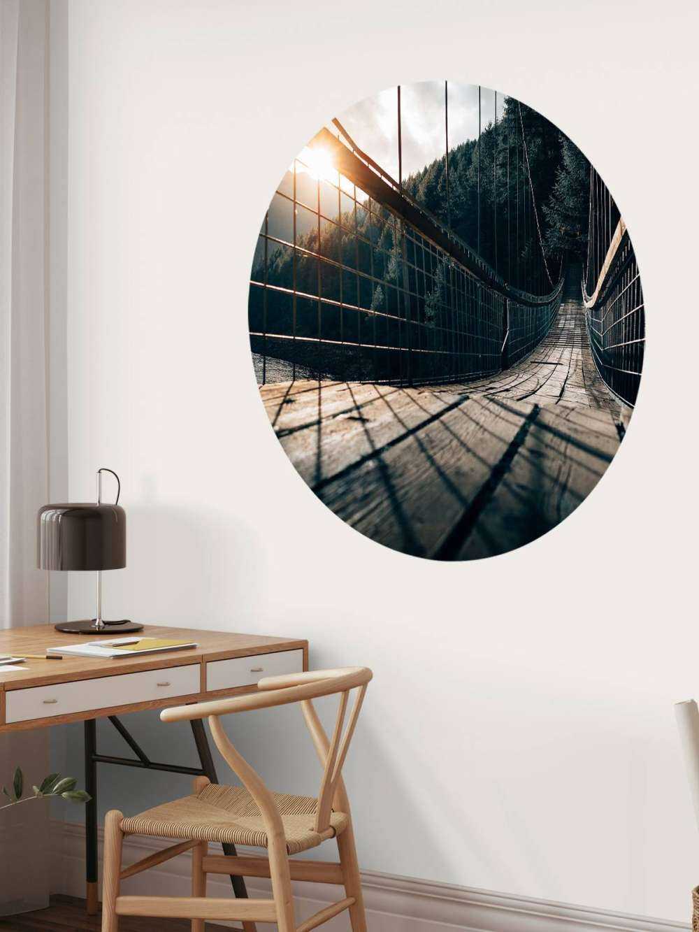 Steel suspension bridge