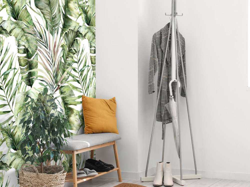 Green palm leaf pattern