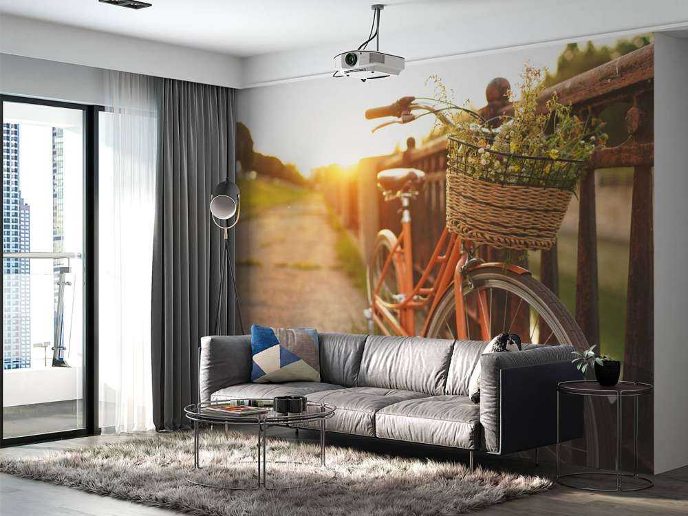 Red bike with basket