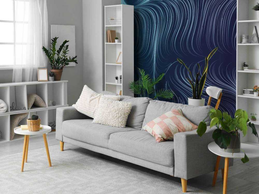 Blue illuminated lines