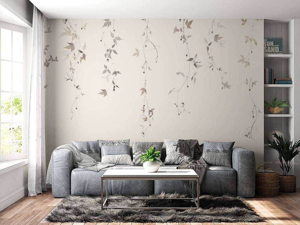 Light clematis vine with flowers