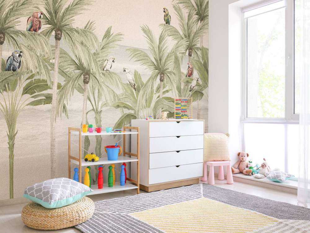 Parrots on the beach