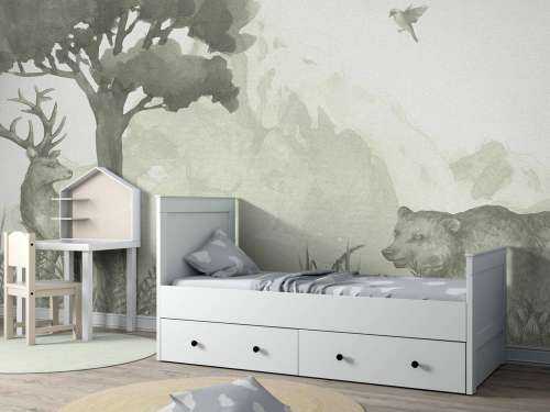 Forest animals in green