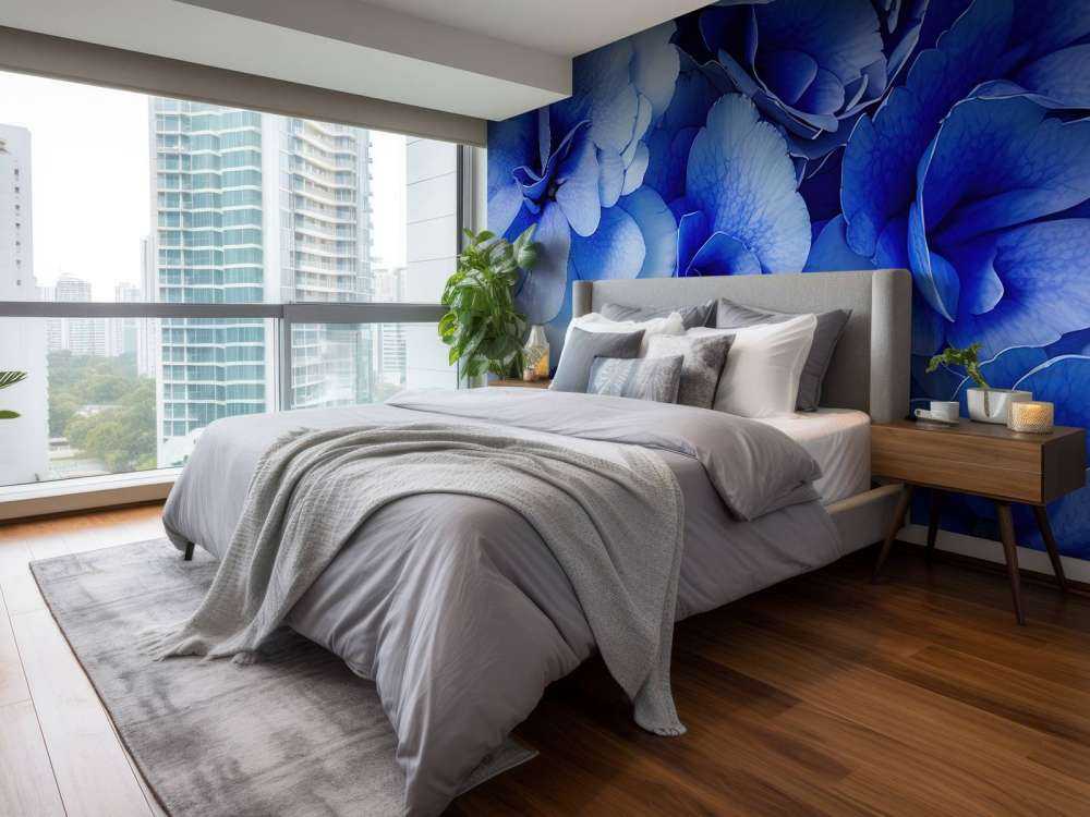 Close-up of blue hydrangeas