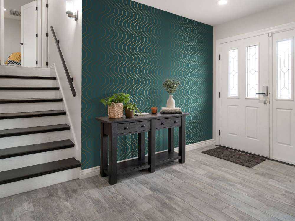 Wavy teal pattern